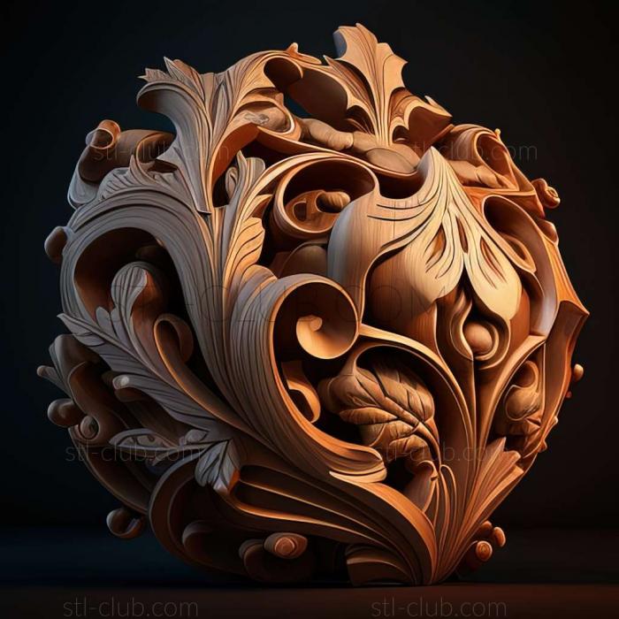 3D model uxury ting on carved (STL)